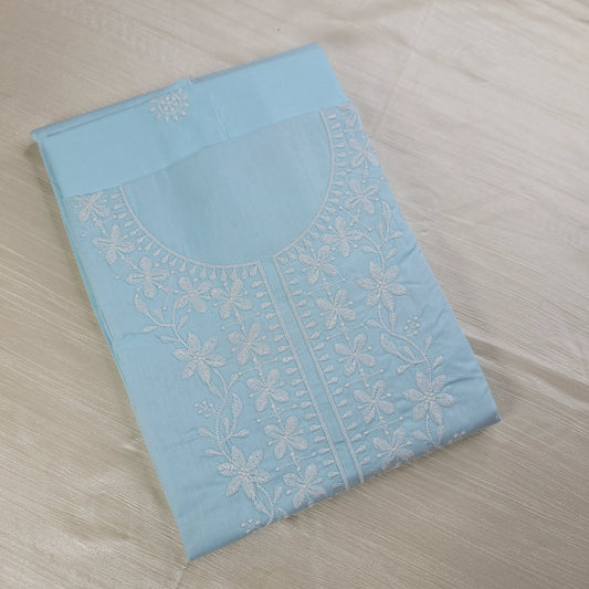 Light Blue Embroidered Unstitched Suit Set | T0-002