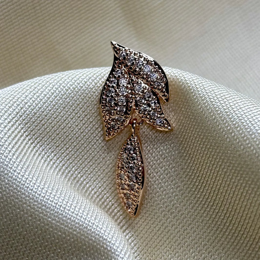 Rose Gold Leaf Cluster Stud Earrings | ER-T1-003