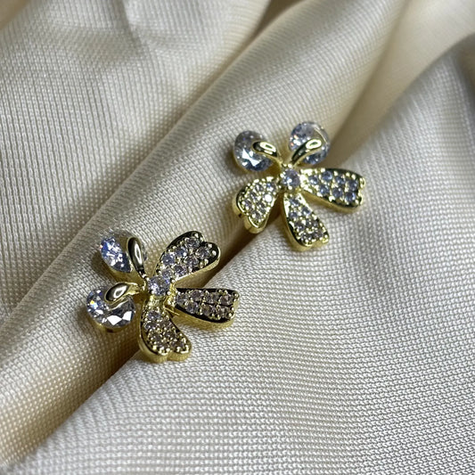 Gold-Toned Butterfly Bloom Stud Earrings | ER-T1-005