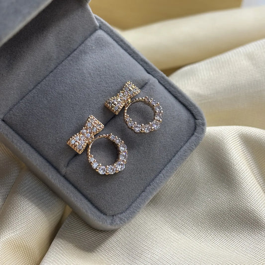 Dainty Bow Circle Earrings | ER-T1-007