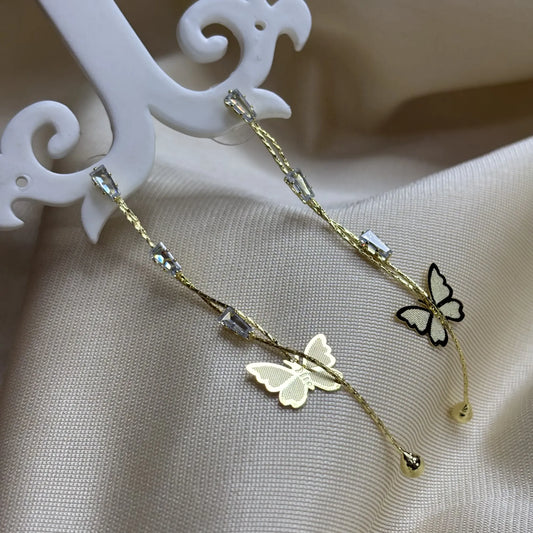 Golden Butterfly Dangle Earrings | ER-T1-015