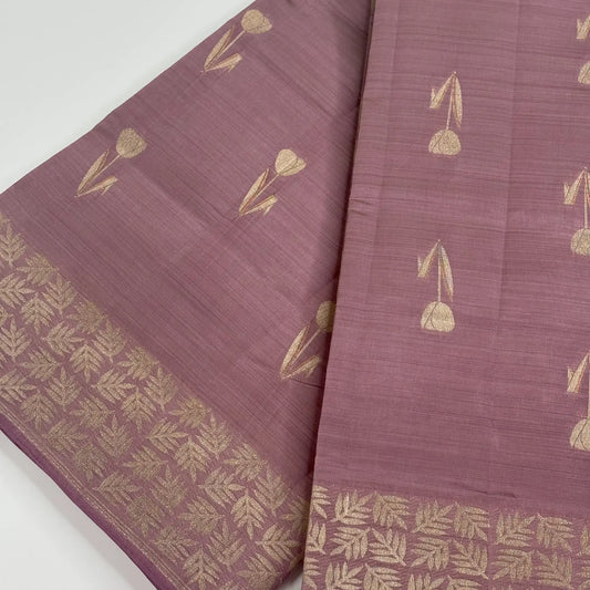 Vintage Rose – Tussar Jutt Handloom with Butta and Rich Pallu | M0-004