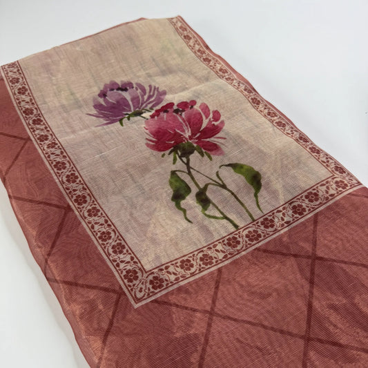 Unstitched Elegant Rosewood Floral Suit Set -R0-001