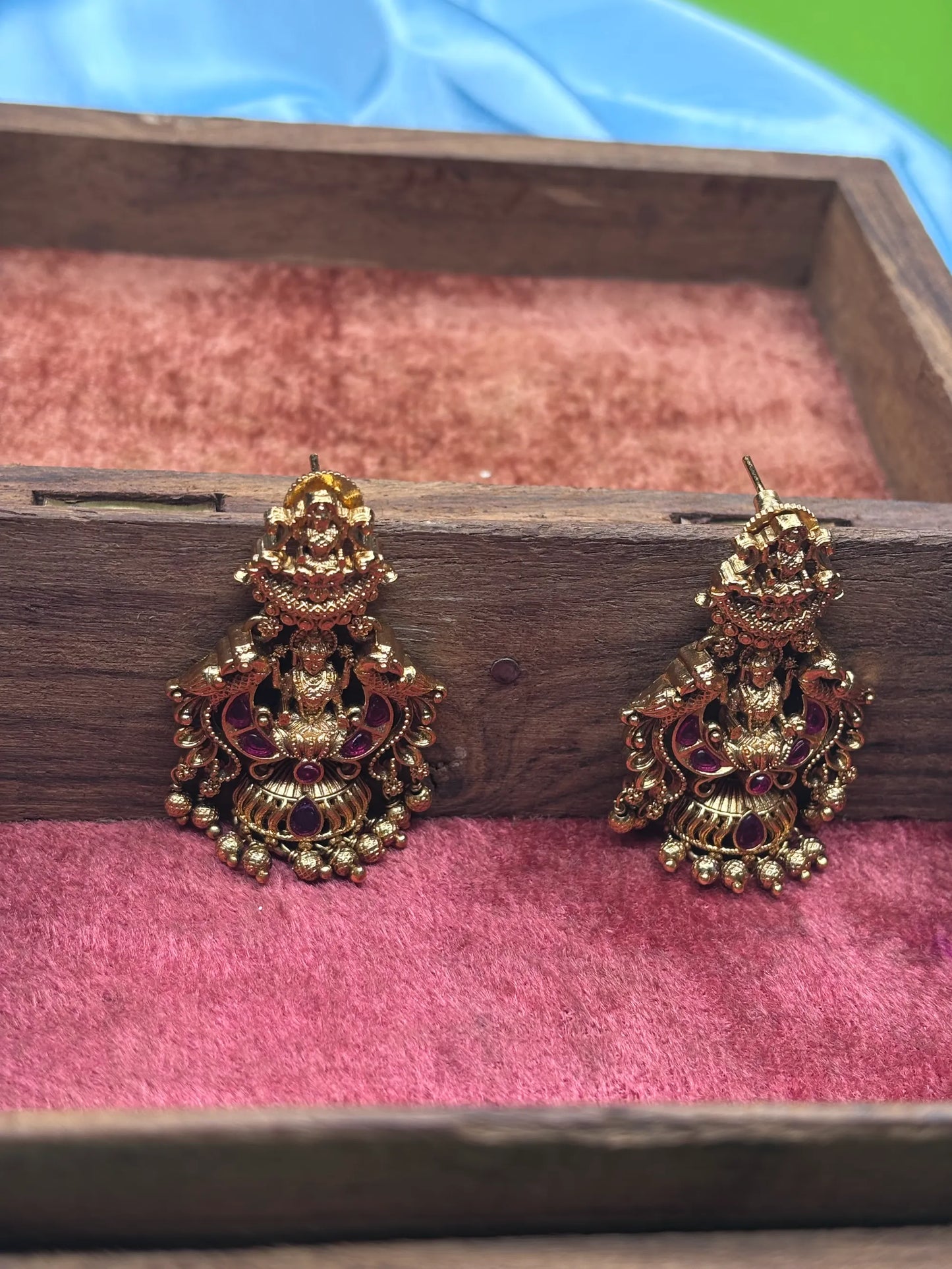 Lakshmi Devi Antique Jhumka Earrings (SKU: B5-J-002)
