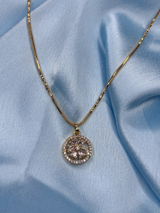 Delicate Floral Pendant with Chain (SKU: B5-SC-001)