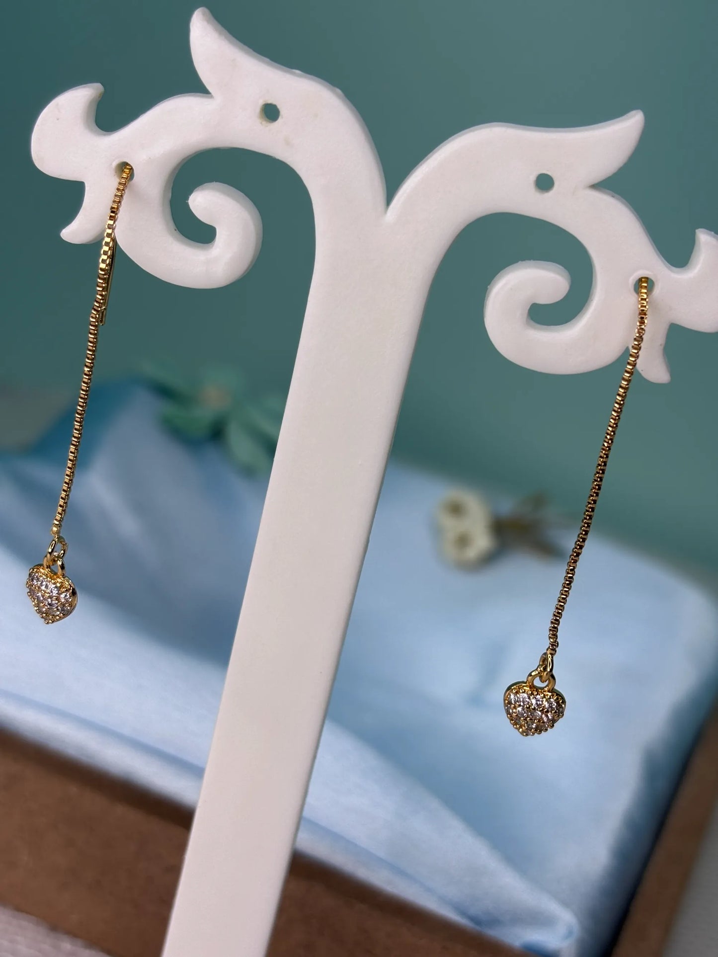 Dainty Heart Threader Earrings (SKU: B4-ER-016)