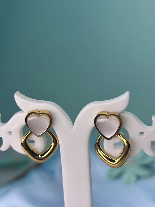 Heart & Gold Modern Drop Earrings (SKU: B4-ER-023)