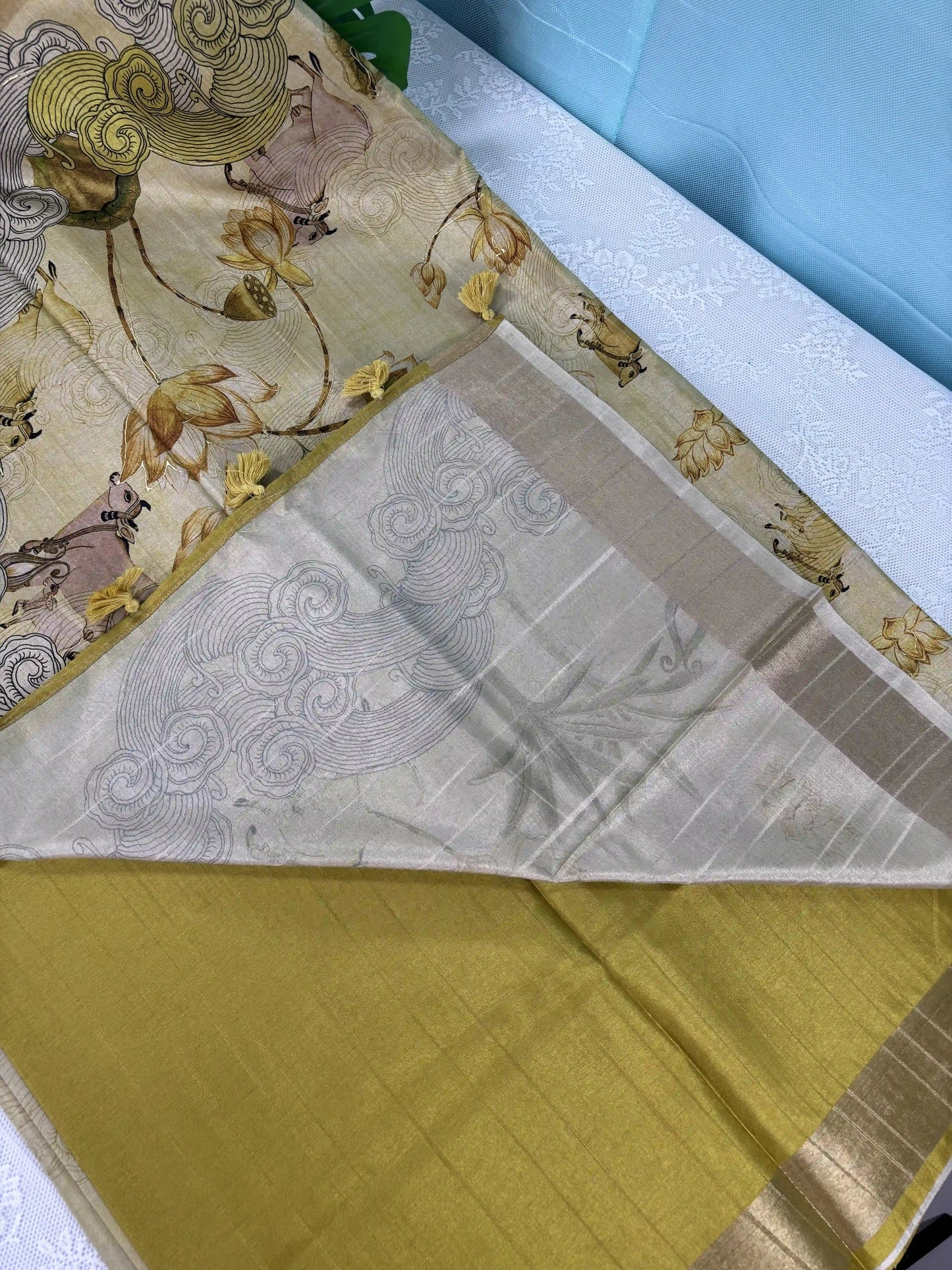 Manipuri Silk Saree with Pichwai Print (SKU: L2-003)