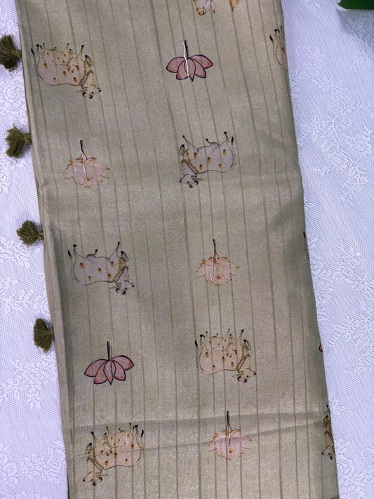 Manipuri Silk Saree with Pichwai Print (SKU: L2-004)