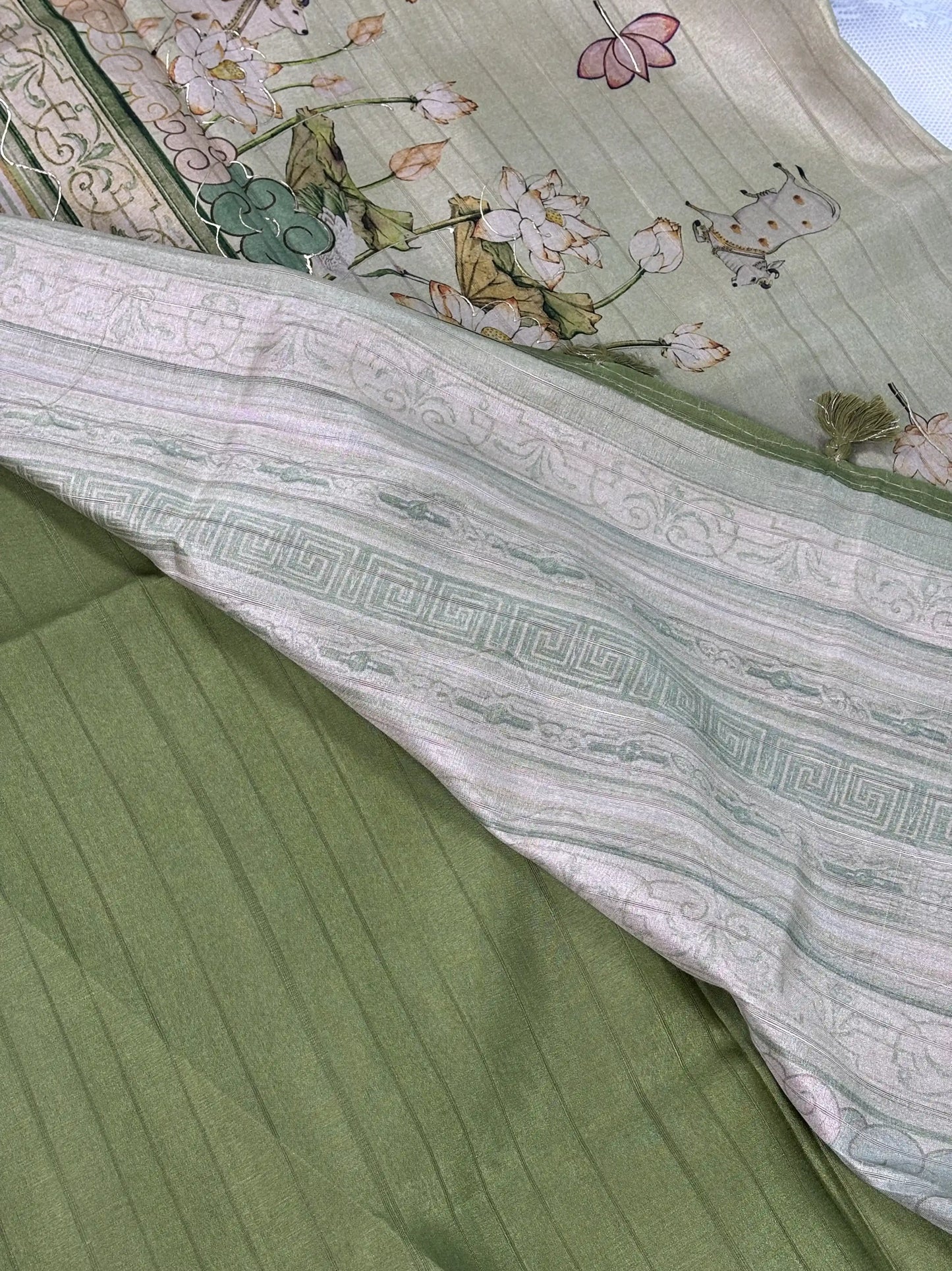 Manipuri Silk Saree with Pichwai Print (SKU: L2-004)