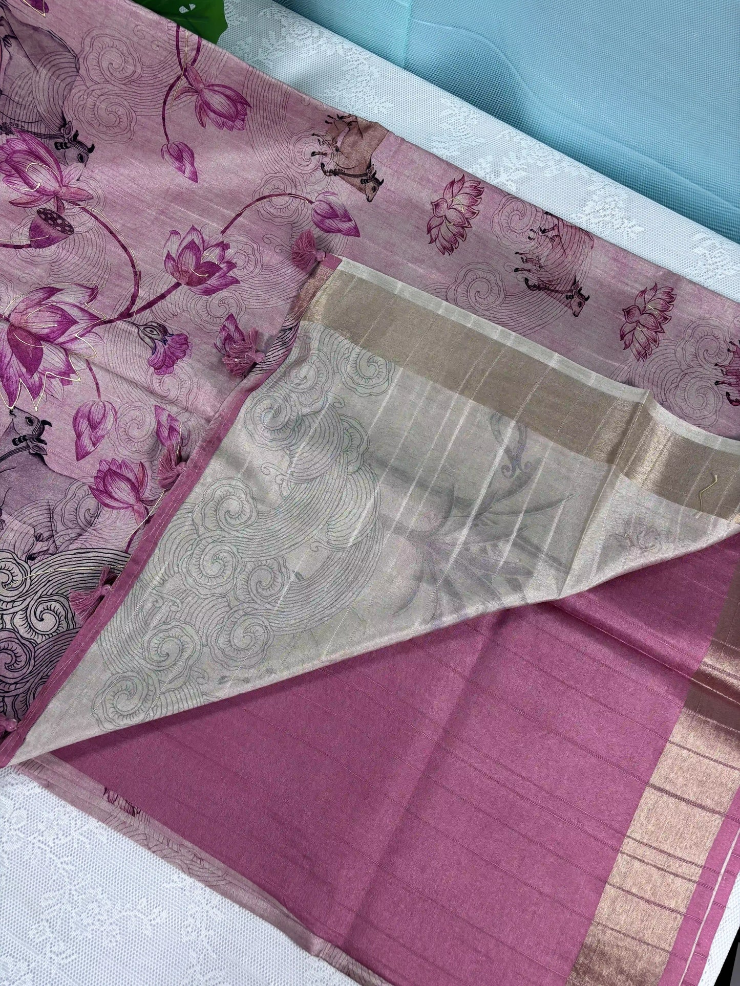 Manipuri Silk Saree with Pichwai Print (SKU: L2-005)