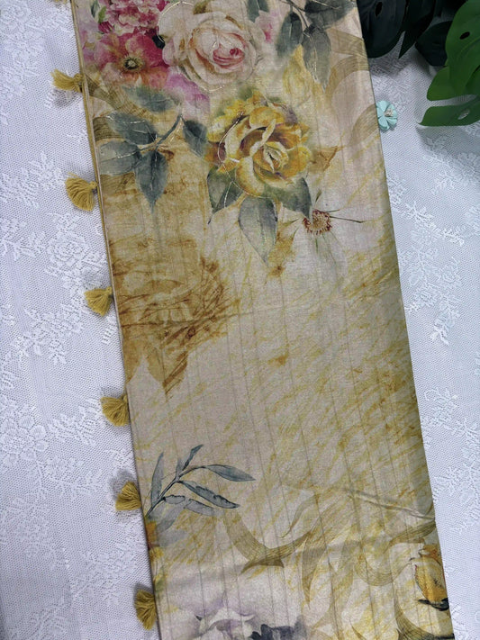 Floral Printed Manipuri Silk Saree (SKU: L2-007)