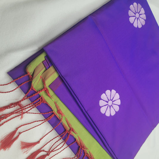 Elegant Royal Purple Soft Silk Saree with Butta Motifs | J1-004