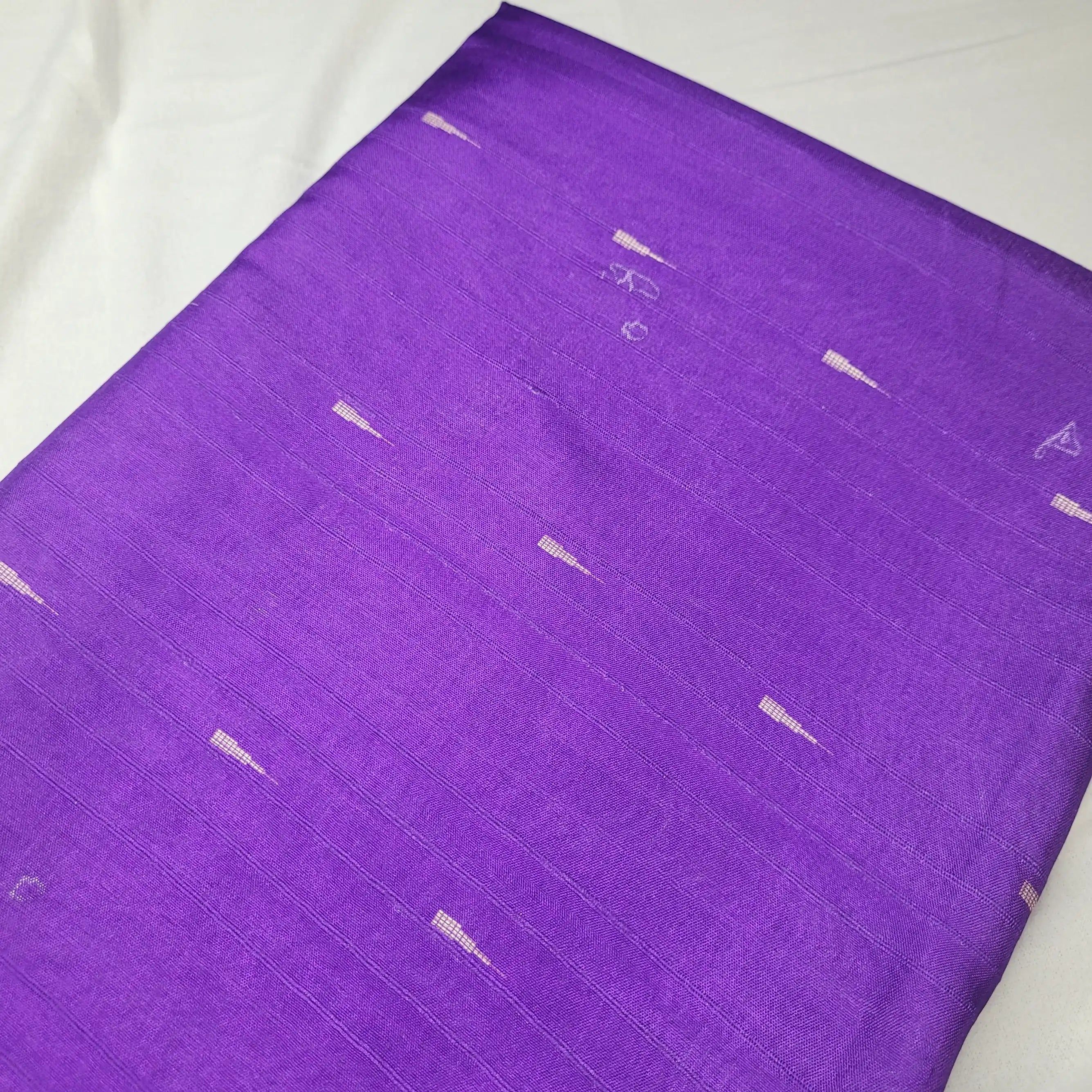 Royal Purple & Green – Handloom Saree with Checked Pallu and Striped Body | G1-003