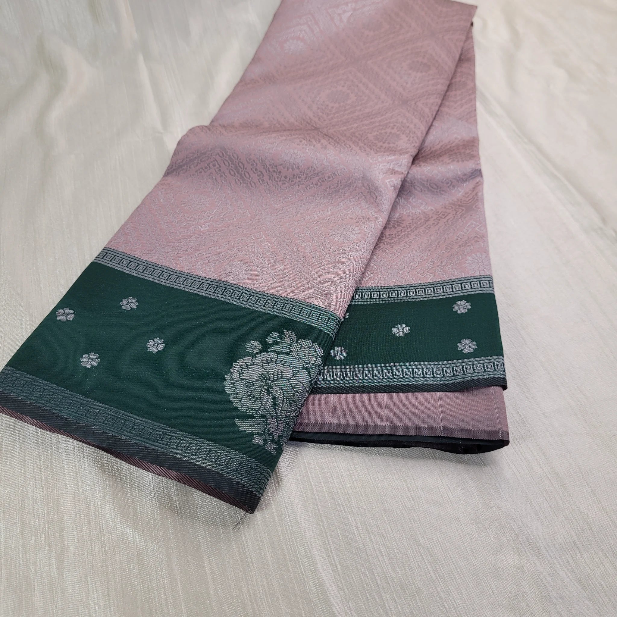 Art Silk Saree with Woven Body and Forest Green Pallu | M2-001