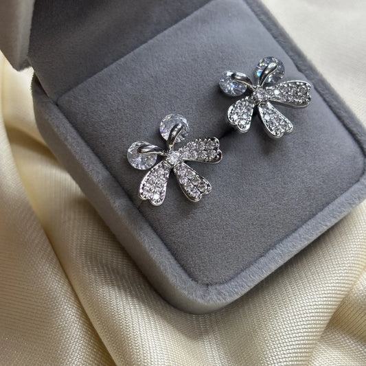 Rose Gold-Toned Butterfly Bloom Stud Earrings | ER-T1-004
