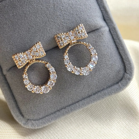 Dainty Bow Circle Earrings | ER-T1-007