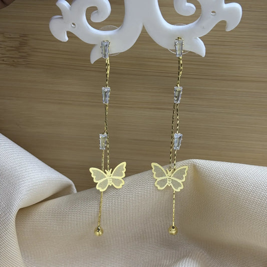 Golden Butterfly Dangle Earrings | ER-T1-015