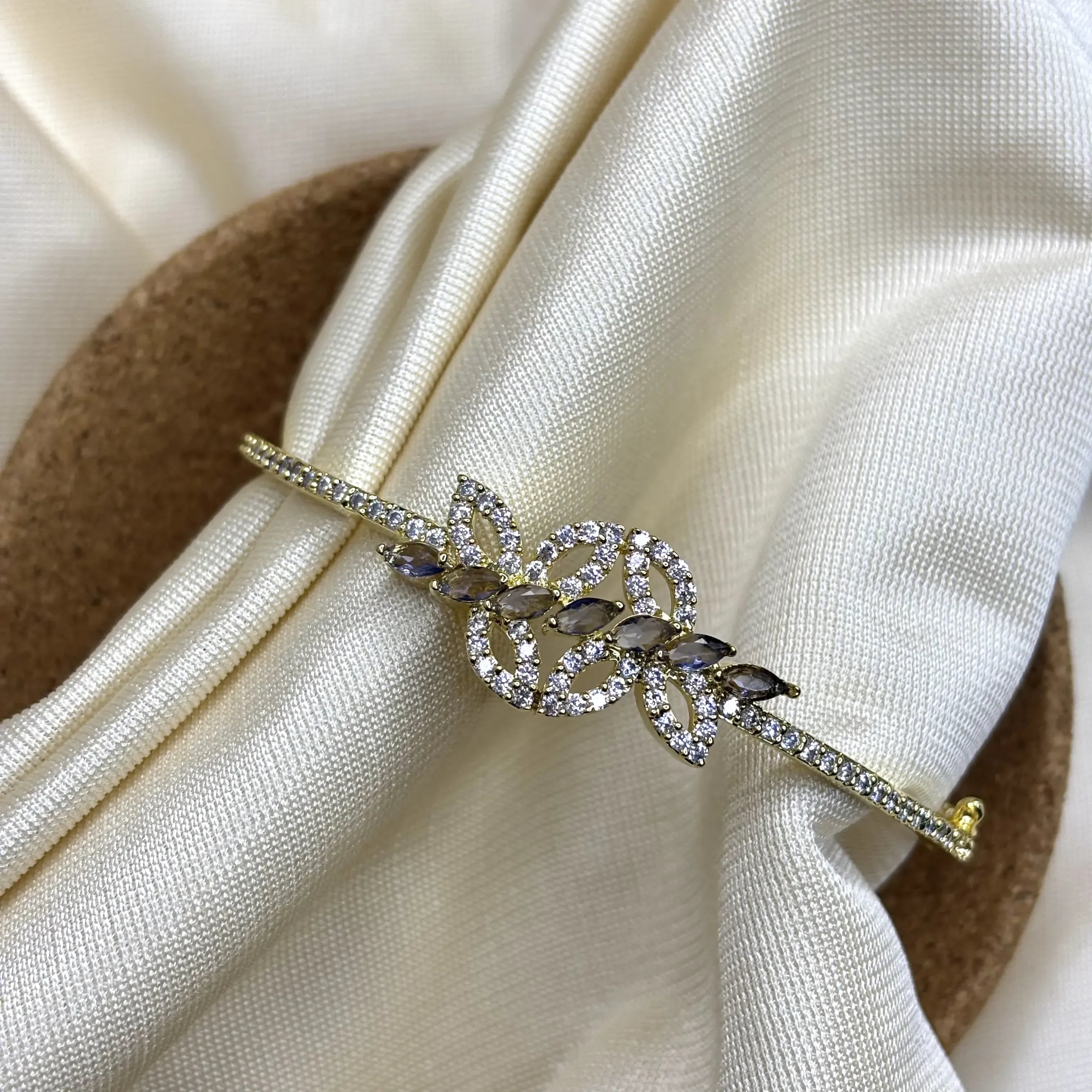 Leaf Cluster Bracelet with Marquise Stones | BL-BB-3002