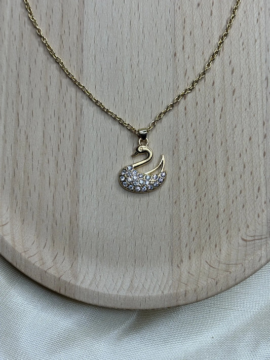 Swan Crystal Pendant Necklace | NK-N2-001