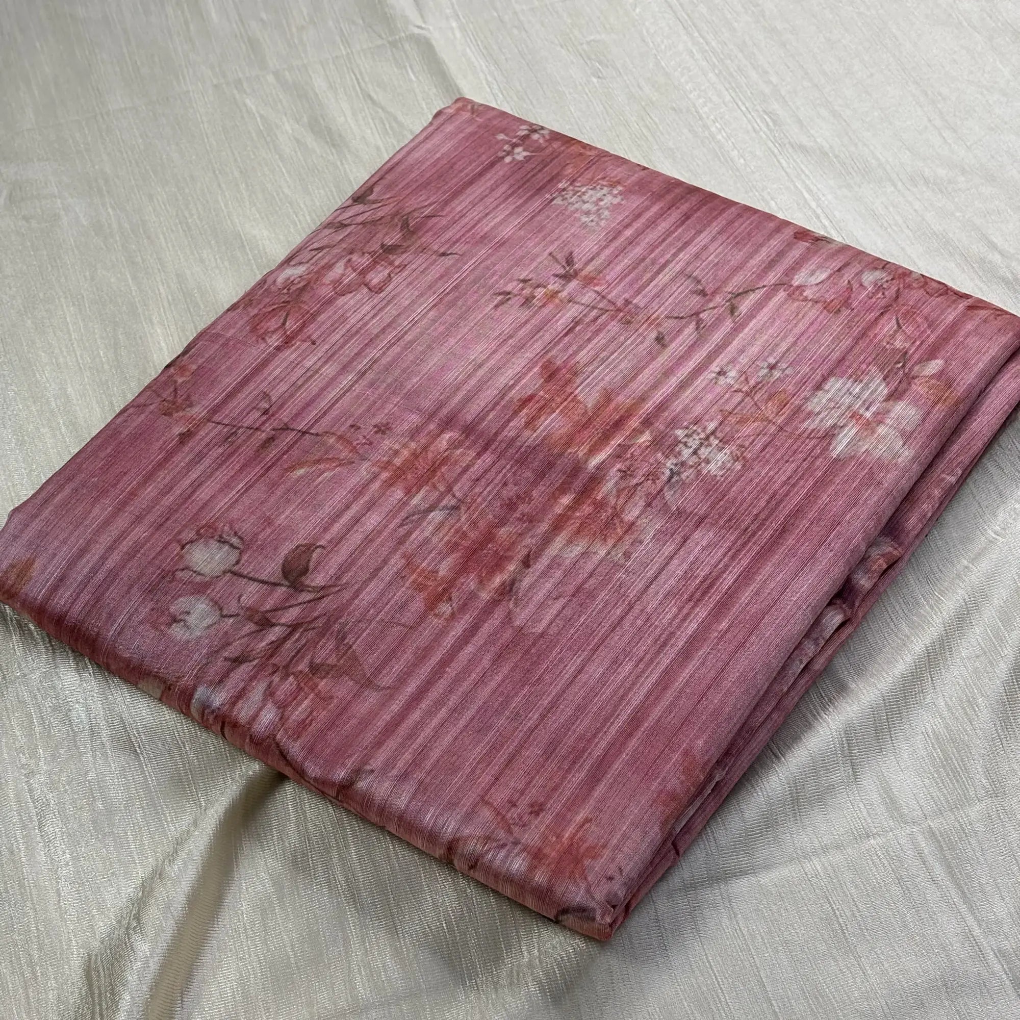 Mauve Floral Matka Saree – Chitt Pallu Digital Print (K0-001)