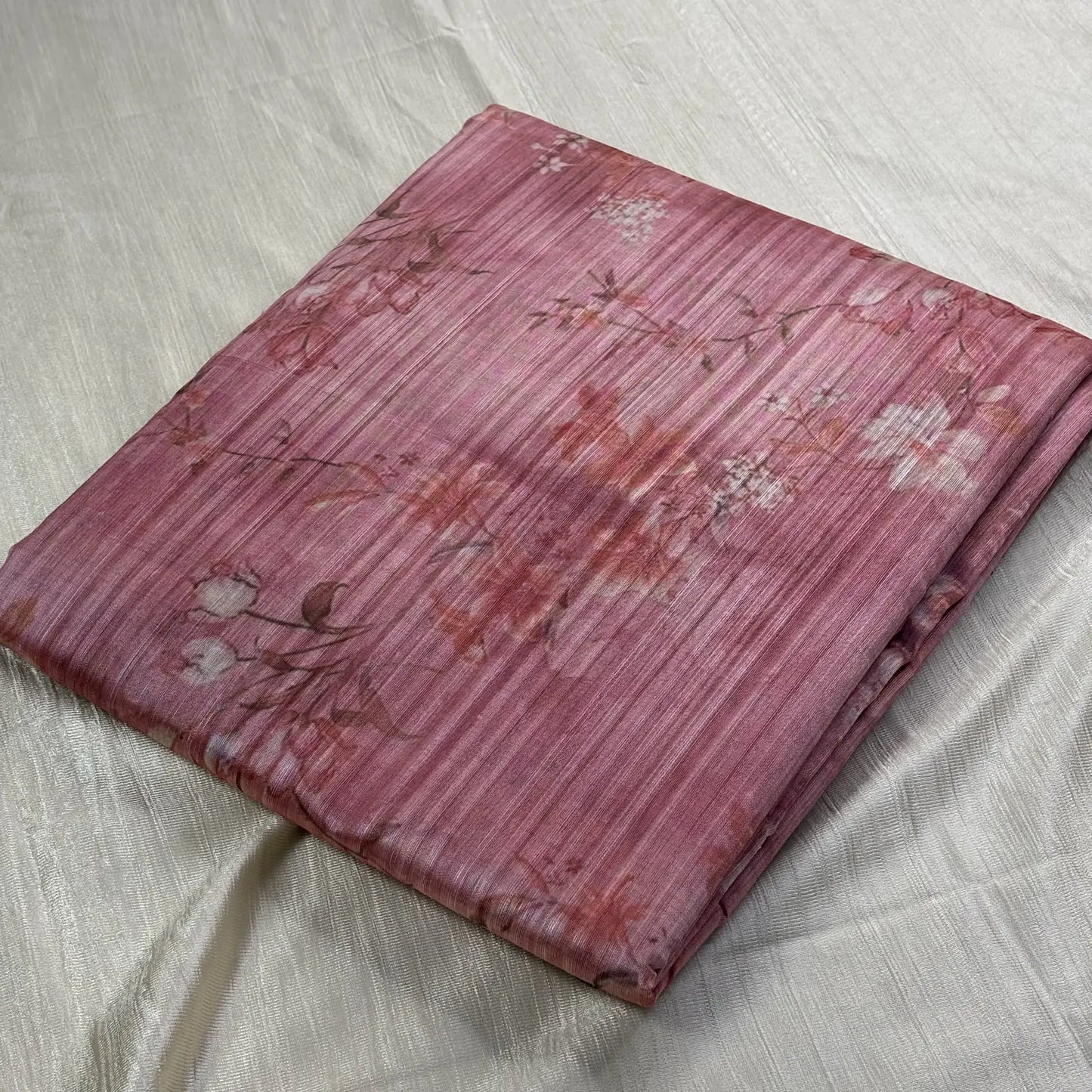 Mauve Floral Matka Saree – Chitt Pallu Digital Print (K0-001)