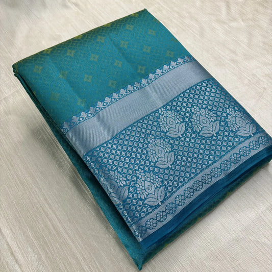 Devasena Teal Dreams – Chitt Pallu Ambose Silk Saree | M1-001