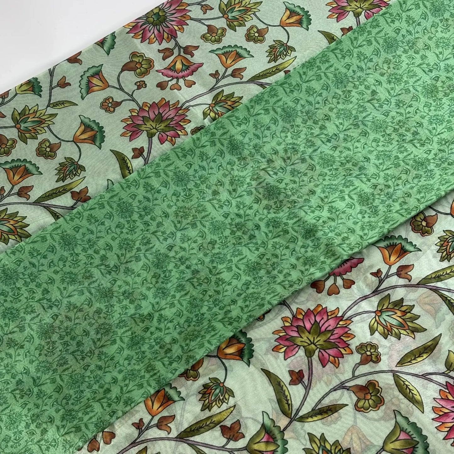 Garden Glow in Pistachio Green – Soft Tussar Silk Saree | L0-005