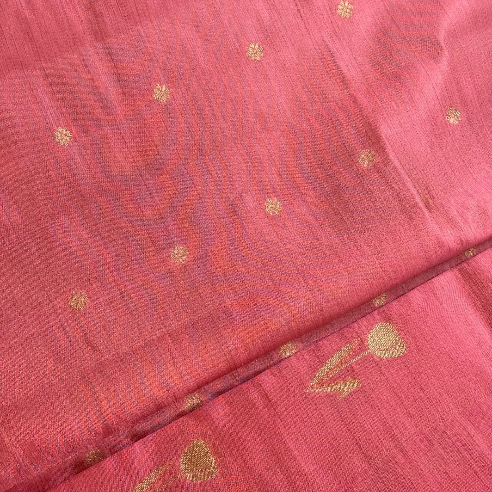 Rich Maroon – Tussar Jutt Handloom with Butta and Rich Pallu | M0-001