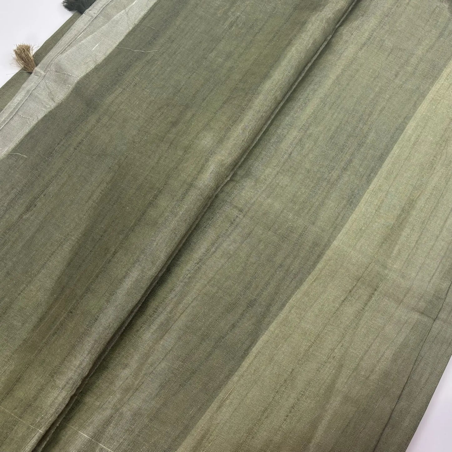 Tissue Silk Saree with Digital Floral and Ari Work (Dark Olive Green) | K3-004