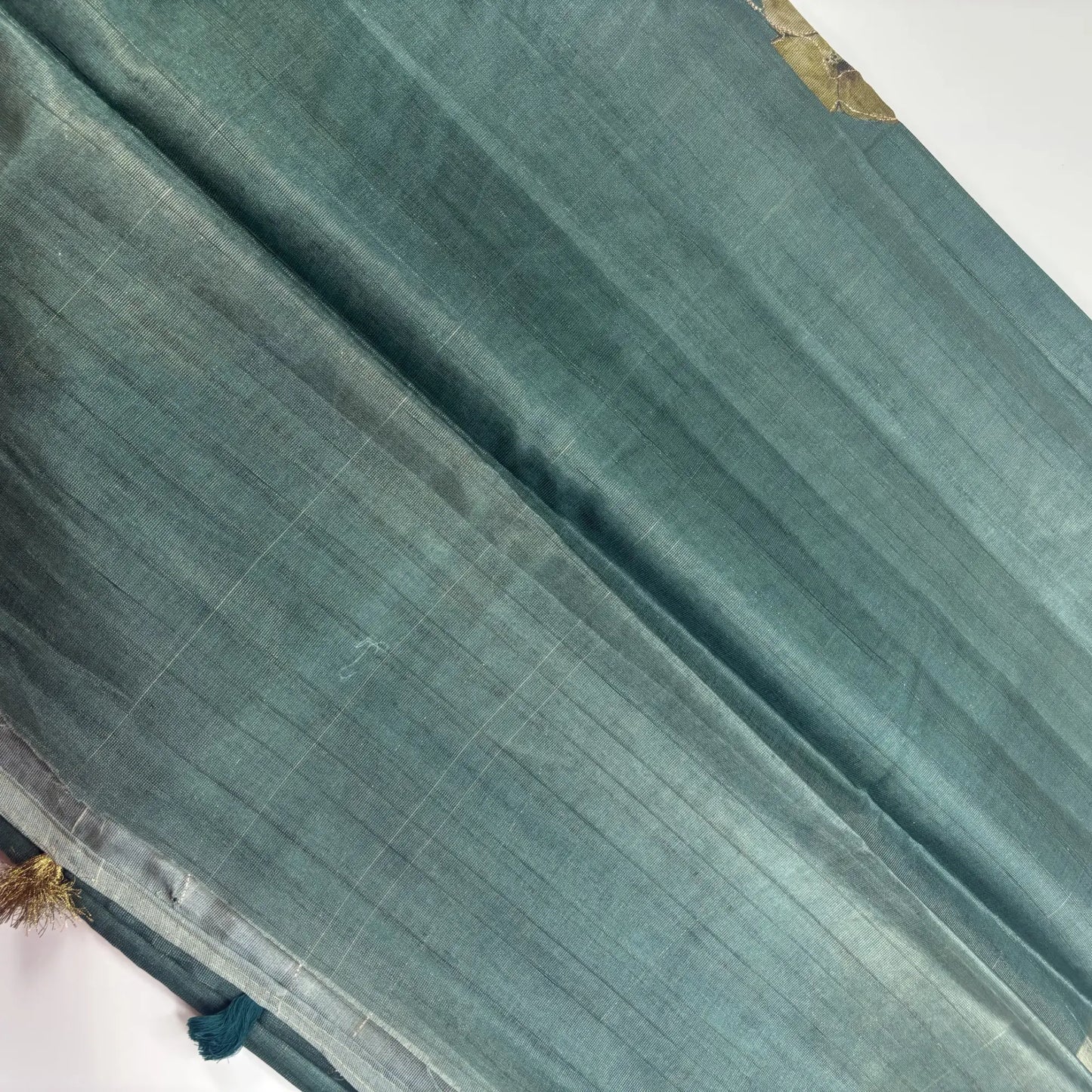 Tissue Silk Saree with Digital Floral and Ari Work (Dark Forest Green) | K3-005