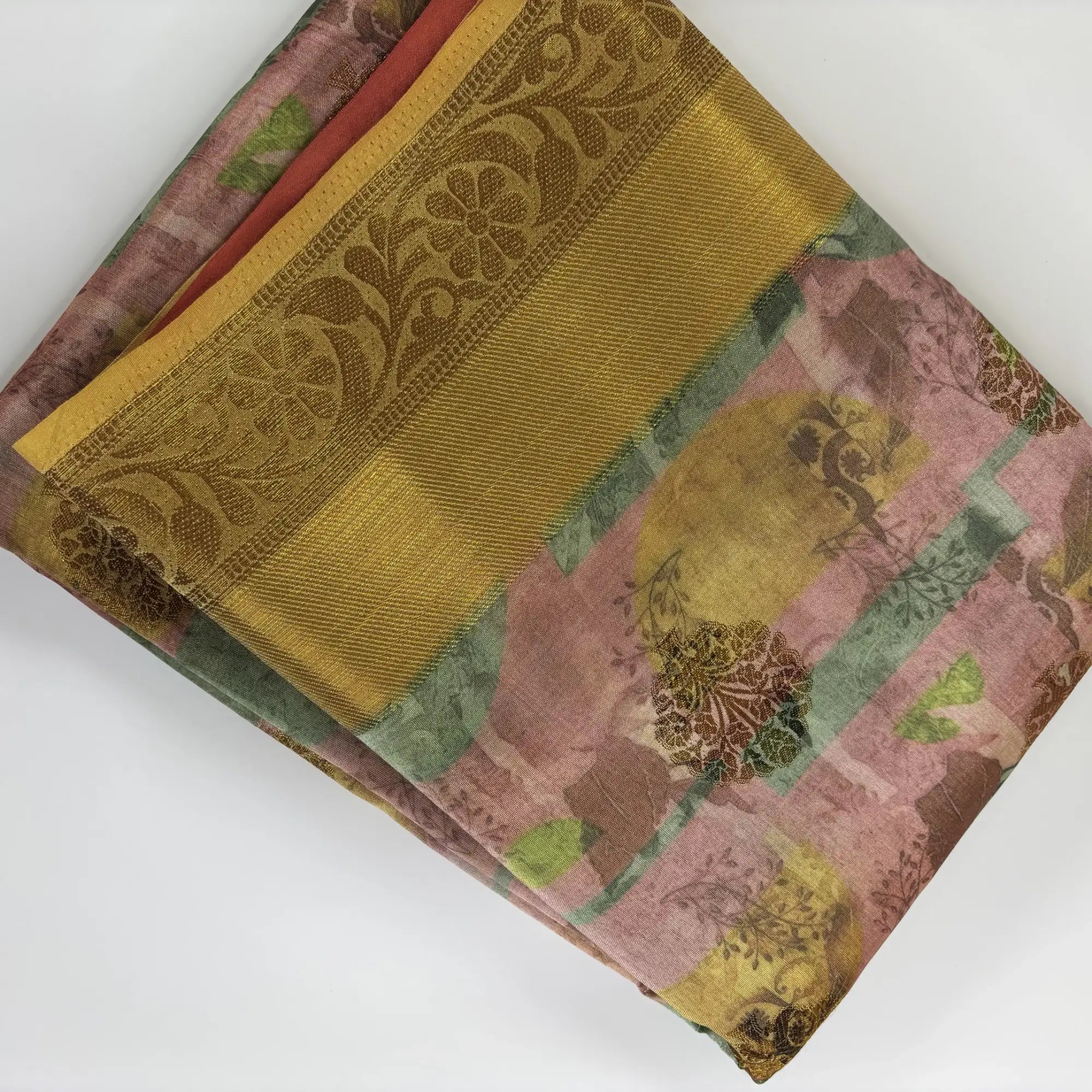 Pastel Medley – Tussar Silk Saree with Digital Prints and Butta Pallu | L4-001