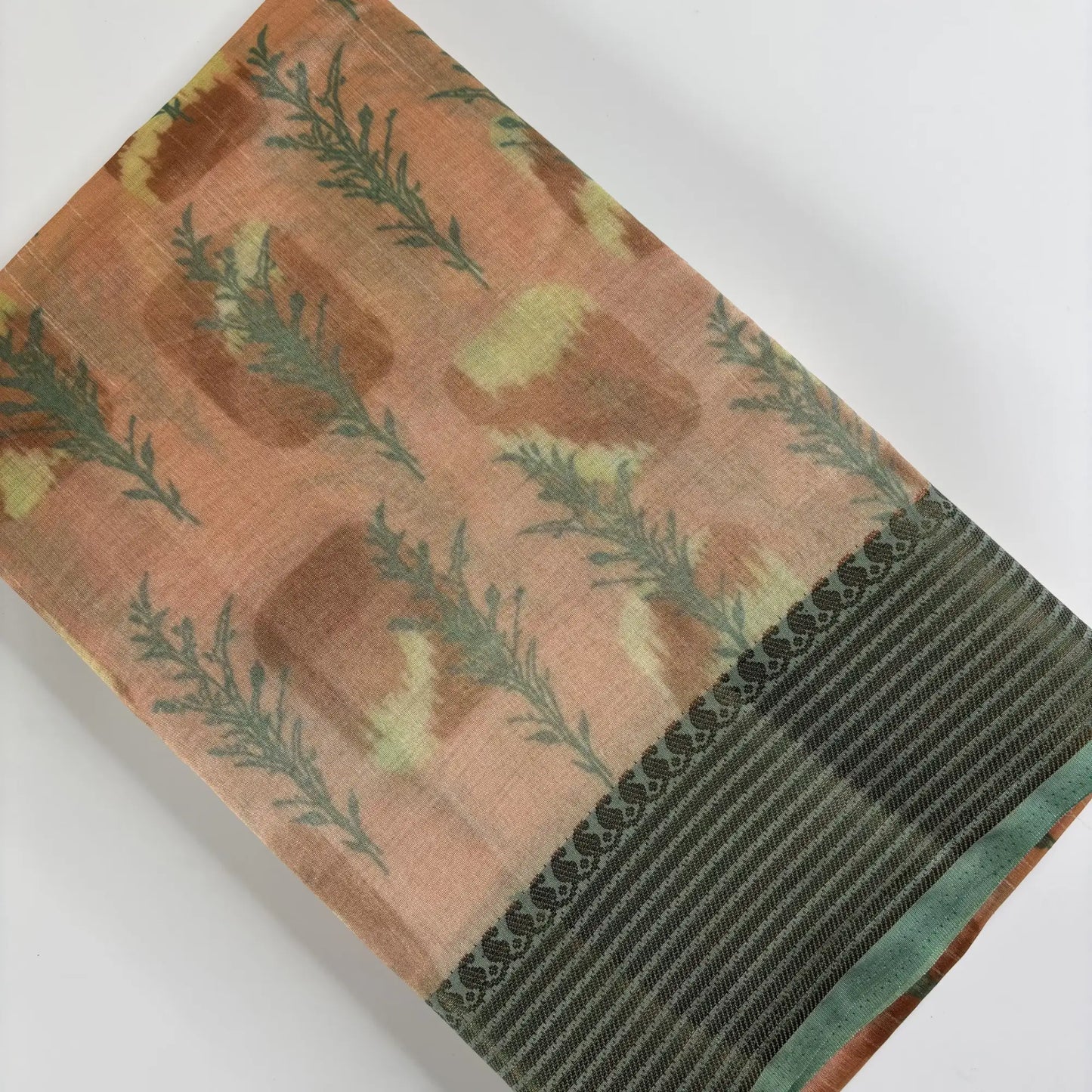 Coral Grove – Tussar Silk Saree with Digital Print and Contrasting Pallu | K1-001