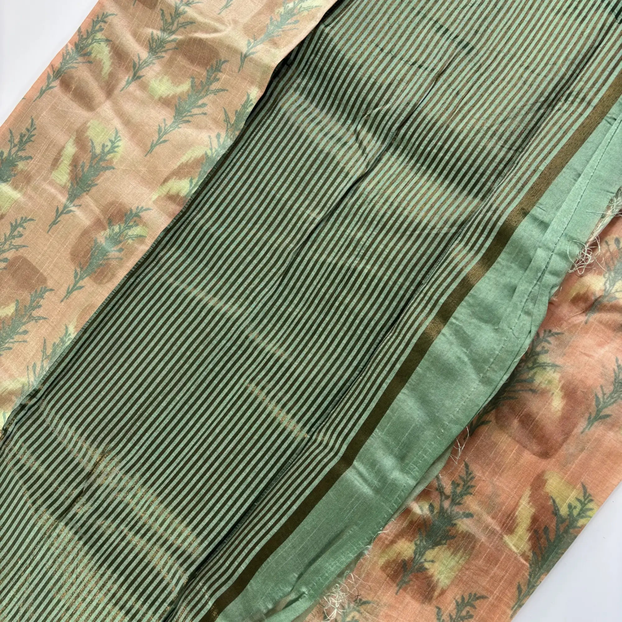 Coral Grove – Tussar Silk Saree with Digital Print and Contrasting Pallu | K1-001