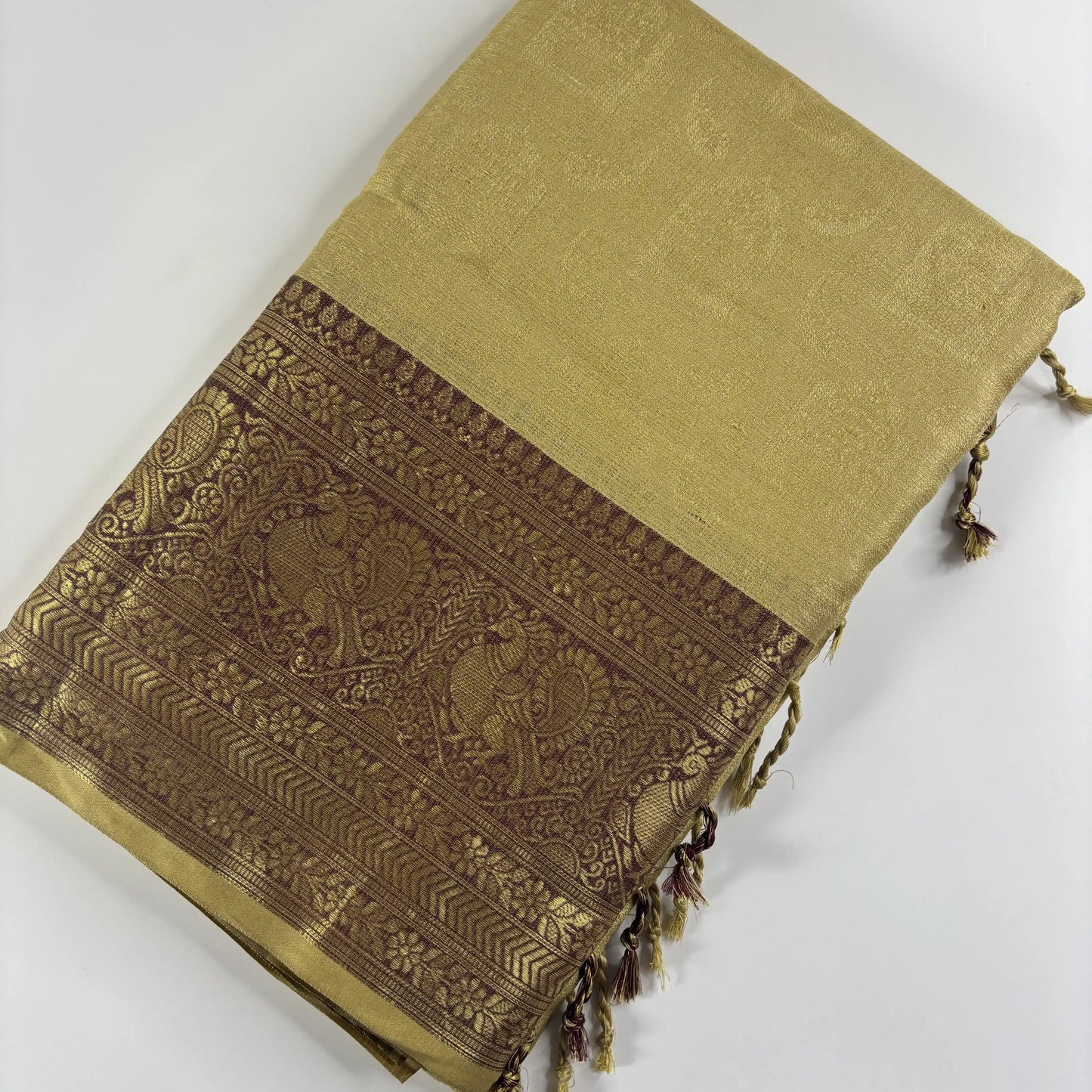 Gold & Maroon – Minakari Saree with Rich Pallu and Border | Q3-002