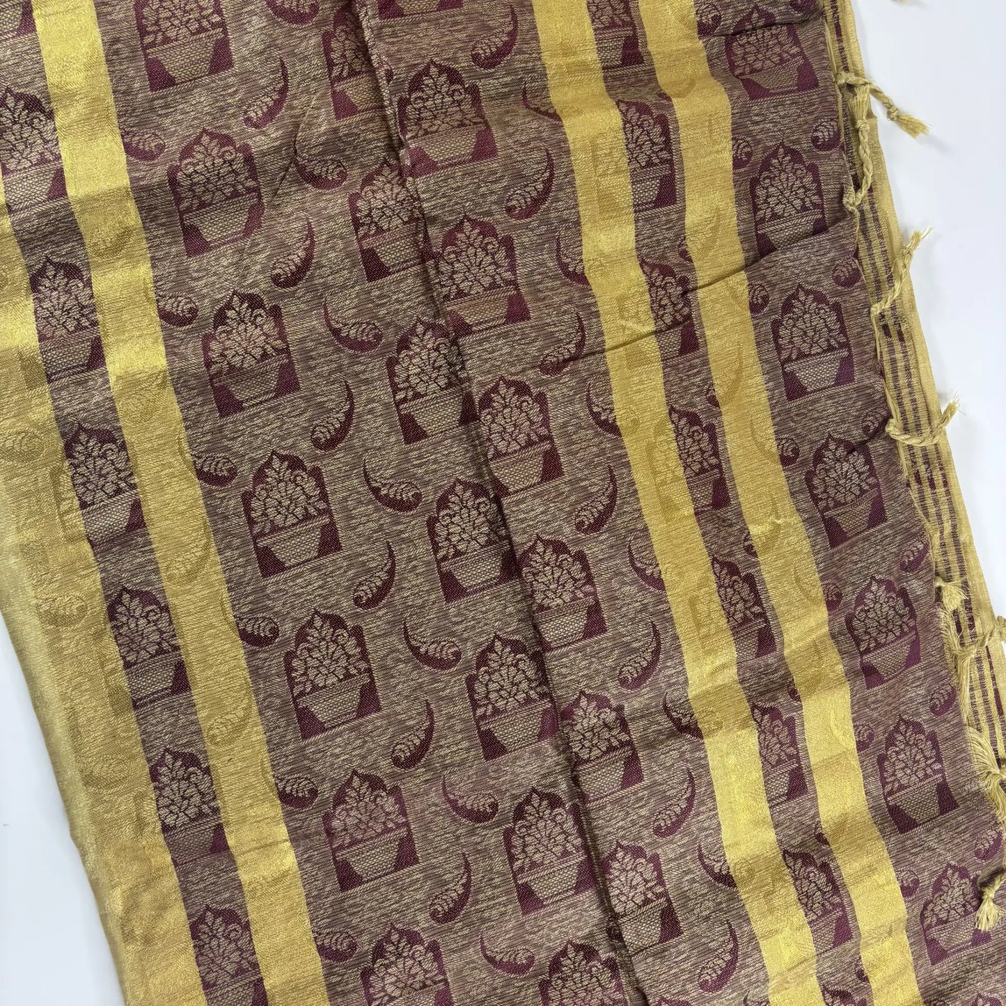 Gold & Maroon – Minakari Saree with Rich Pallu and Border | Q3-002