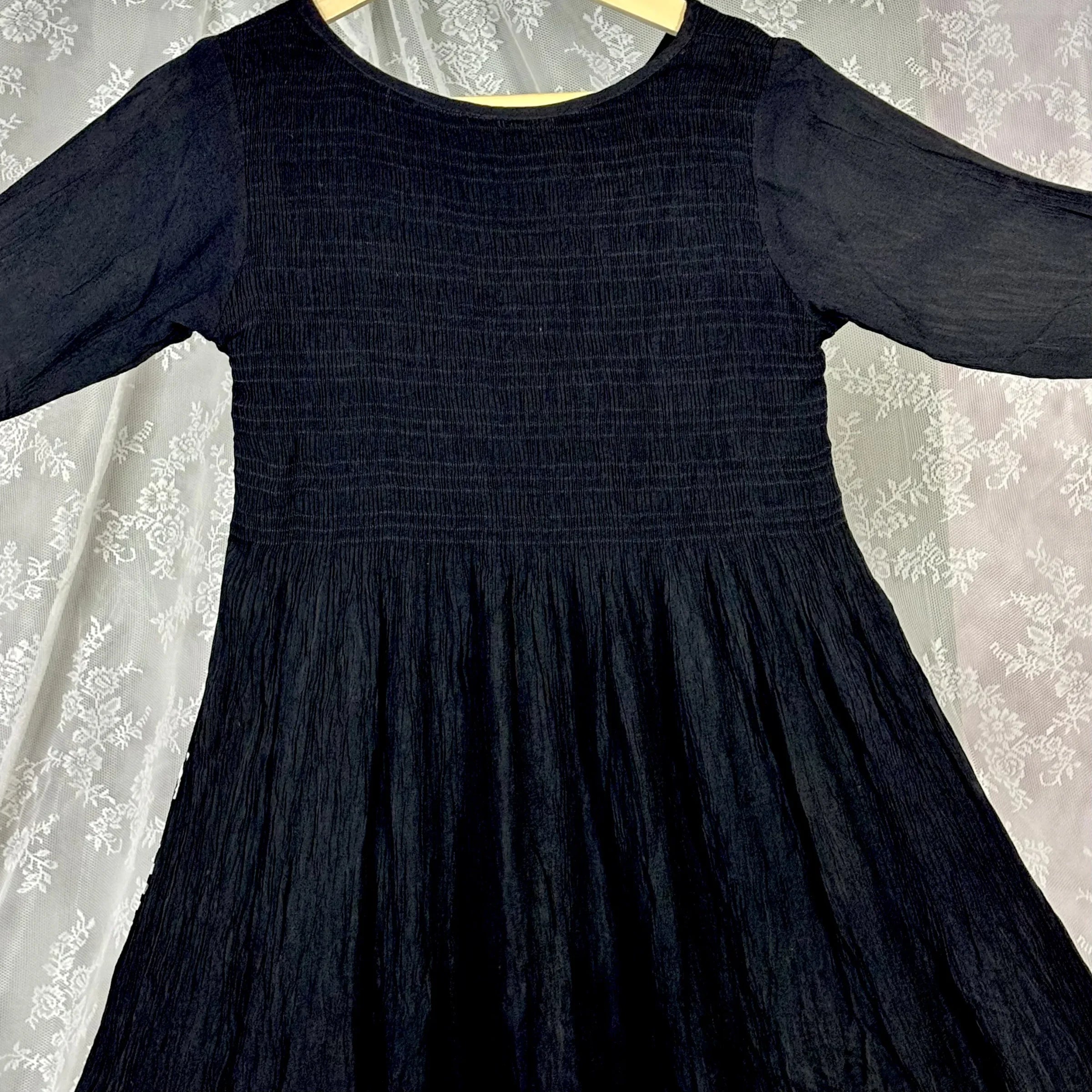 Black Floral Print Flared Kurthi | Q2-005