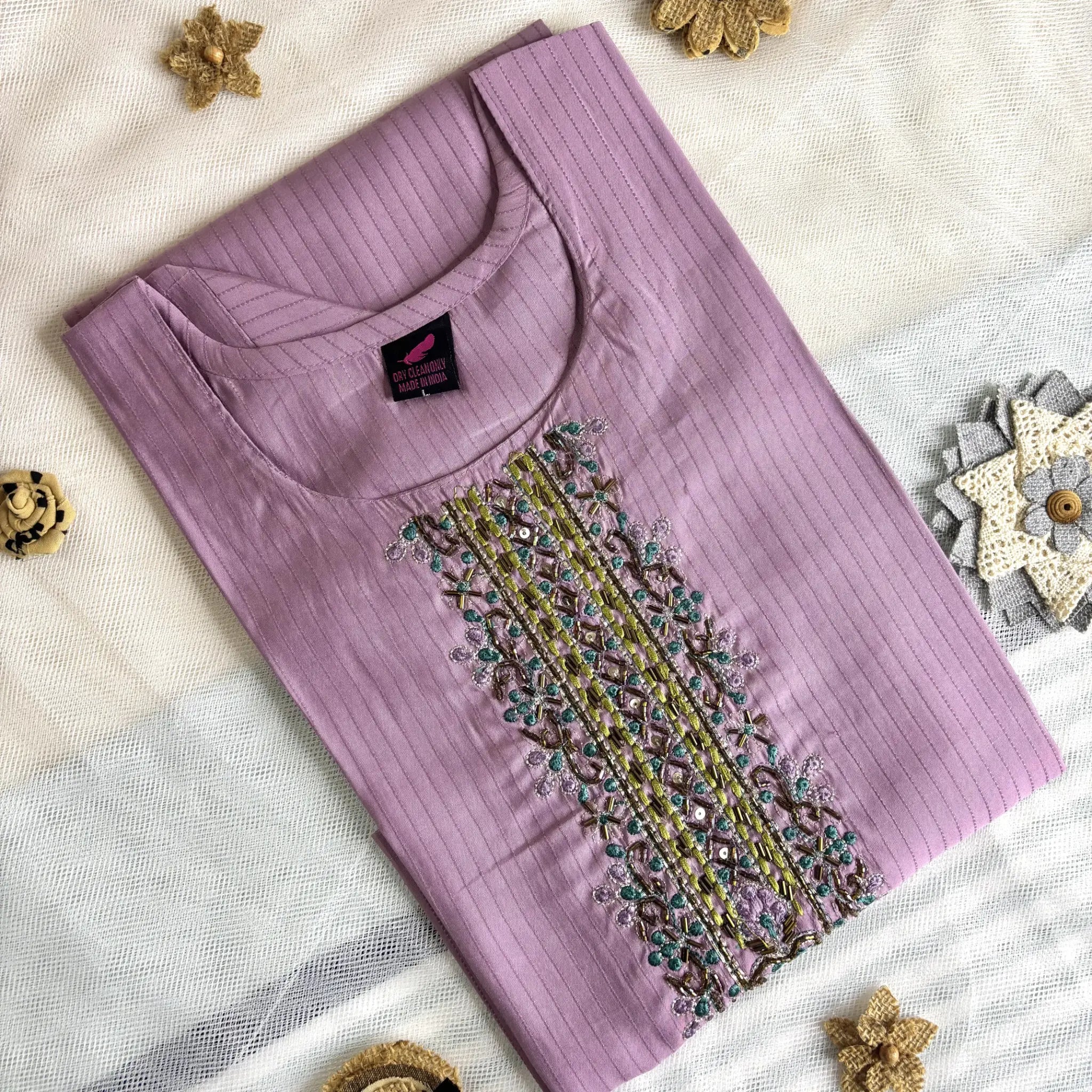 Lavender Embroidered Kurthi | S1-006