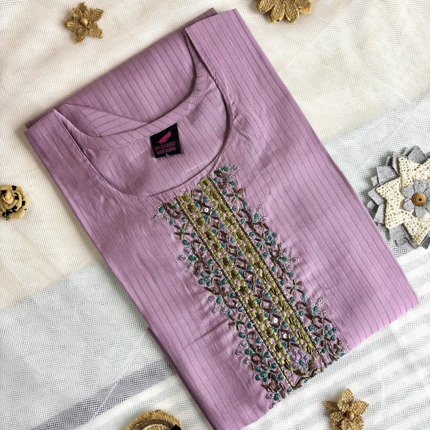 Lavender Embroidered Kurthi | S1-006