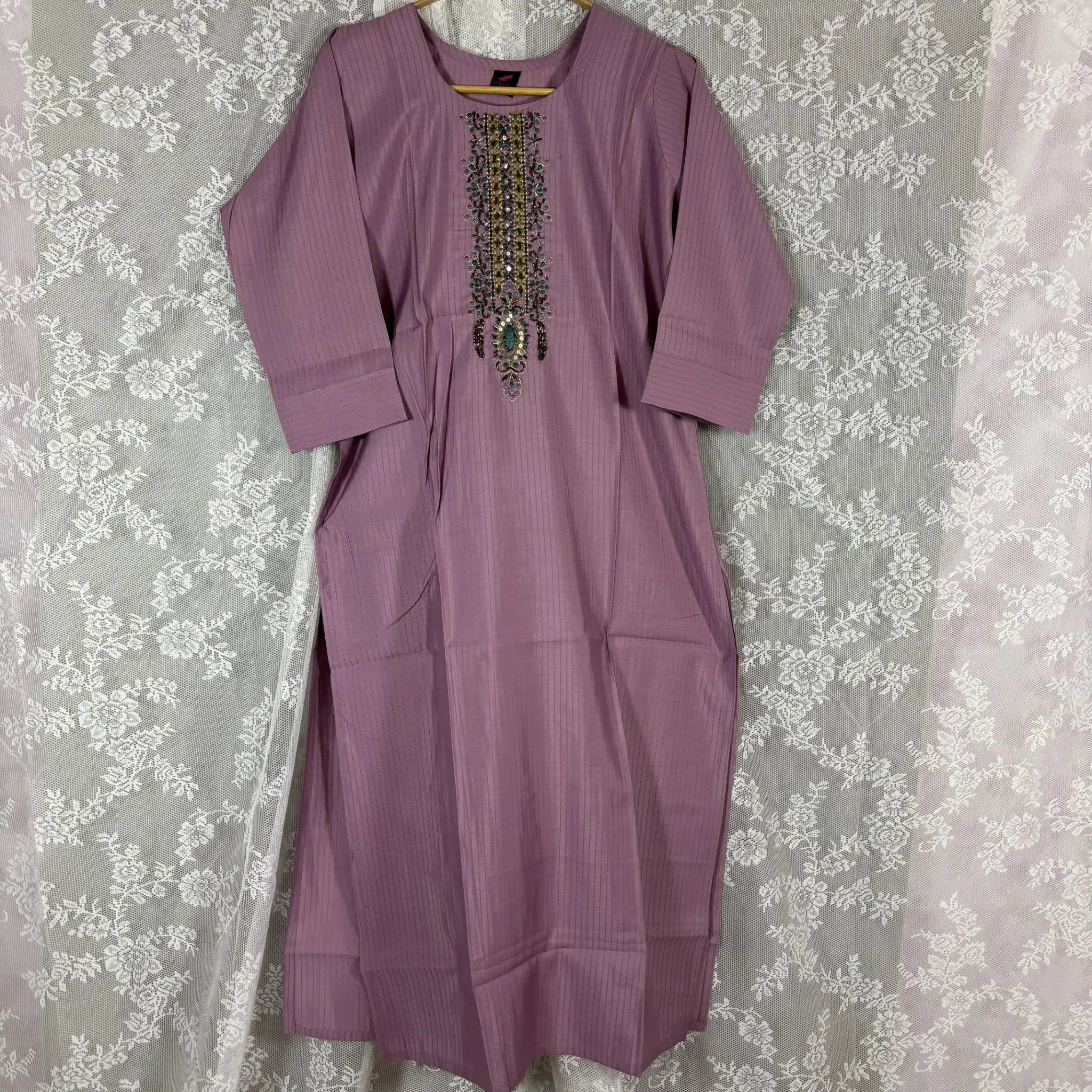 Lavender Embroidered Kurthi | S1-006