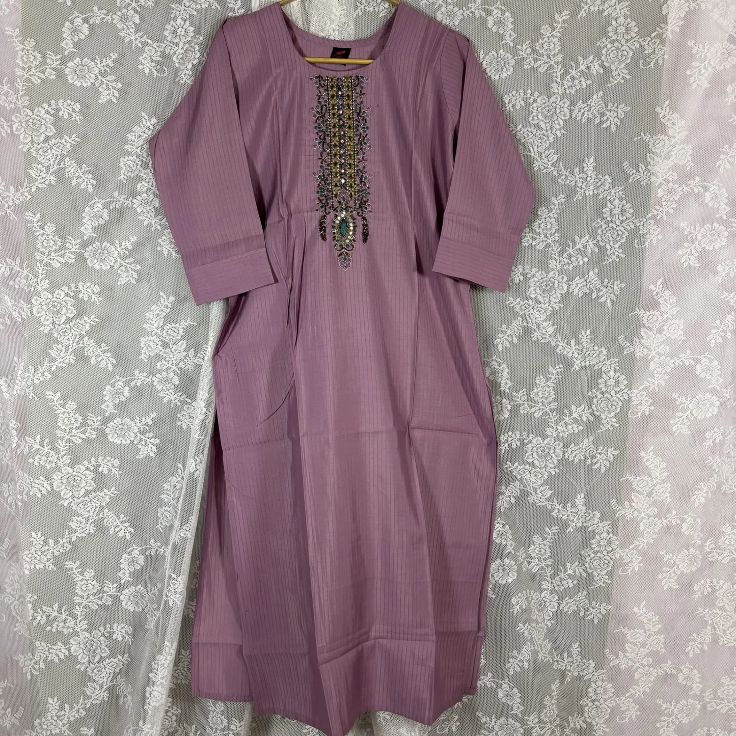 Lavender Embroidered Kurthi | S1-006