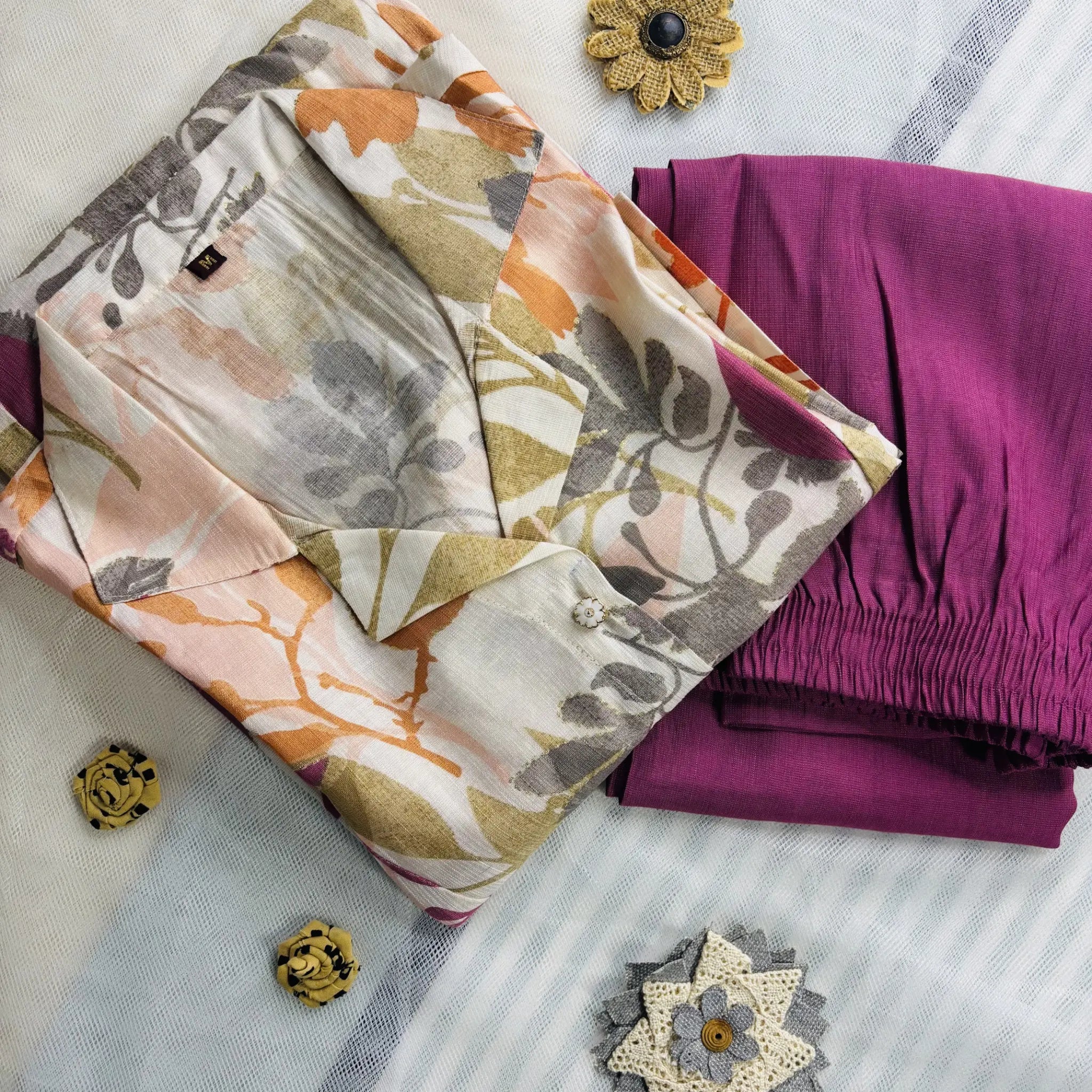 Multicolor Floral Print Kurthi Set | Q2-003