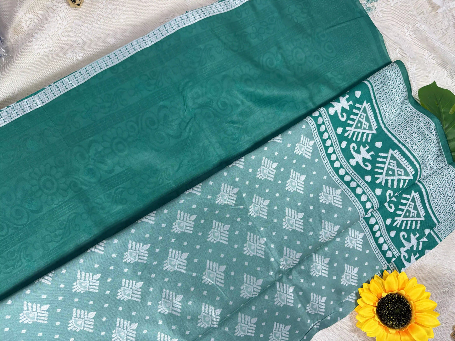 Winter Silk - Rich Emerald Green Cotton Silk Saree with Silver Zari work