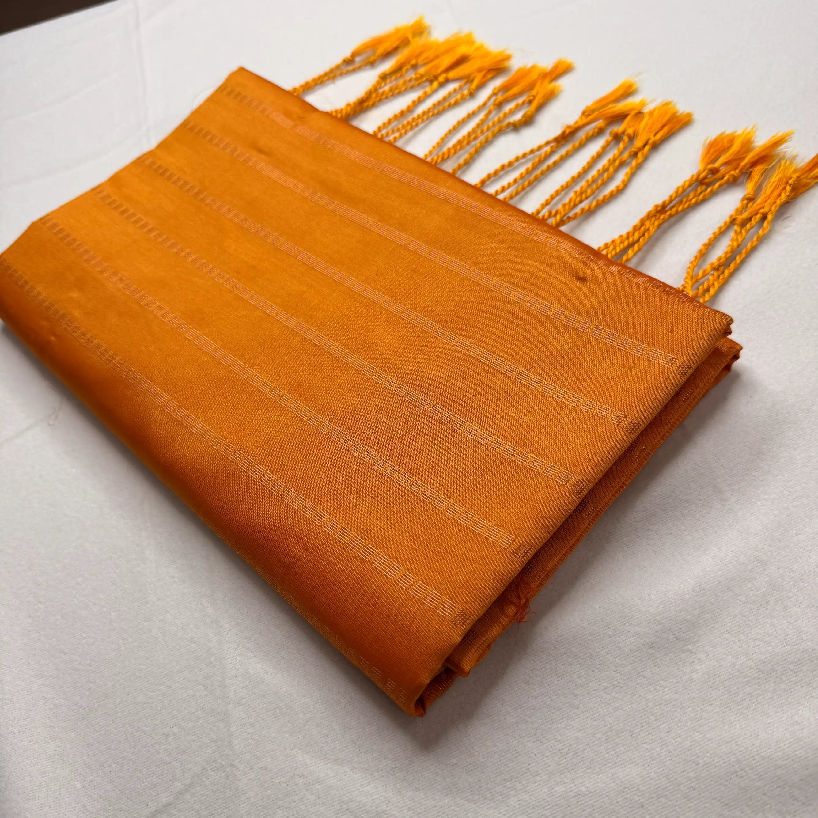 Vibrant Orange – Soft Silk Saree with Woven Paisley Motifs -SKU: H2-003