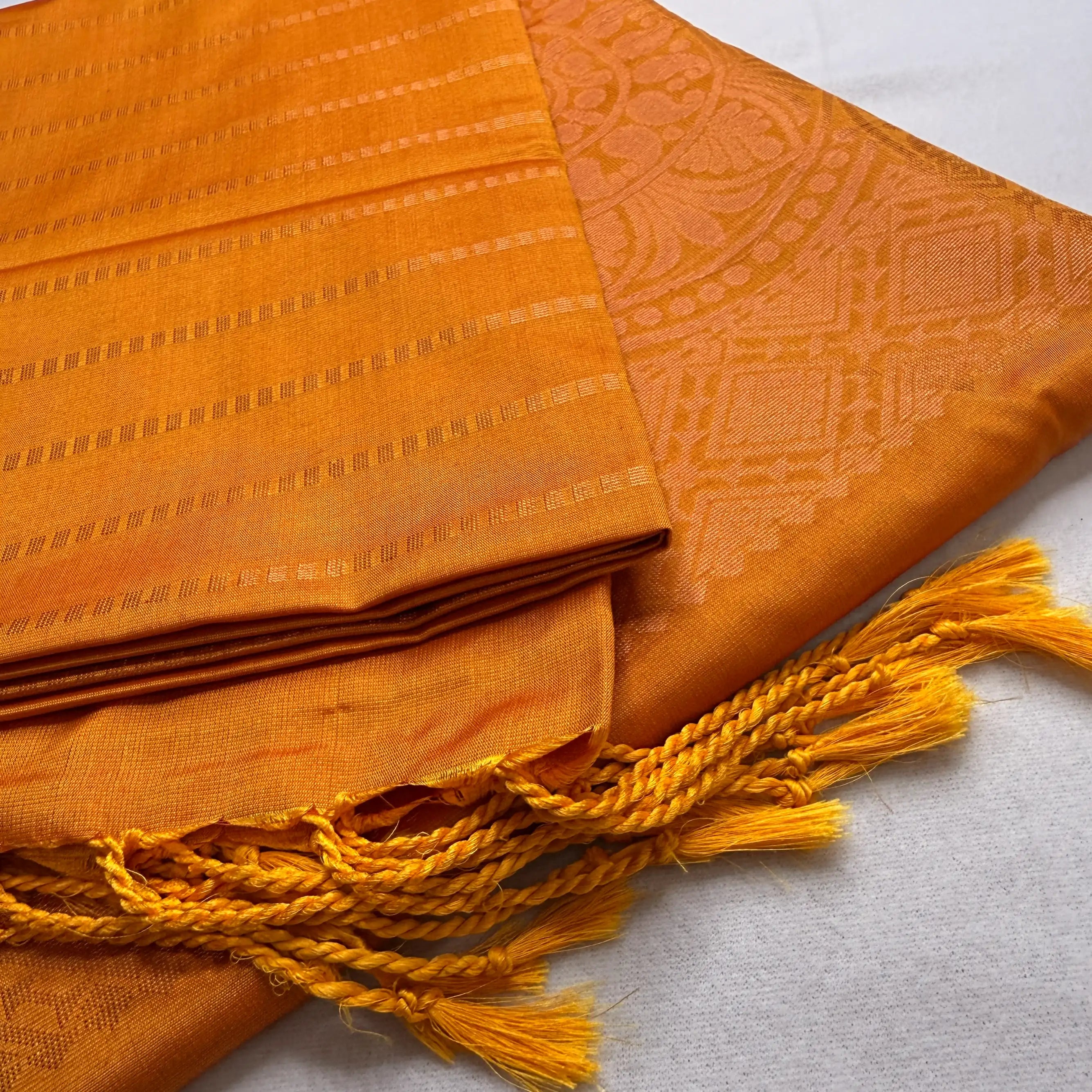 Vibrant Orange – Soft Silk Saree with Woven Paisley Motifs -SKU: H2-003