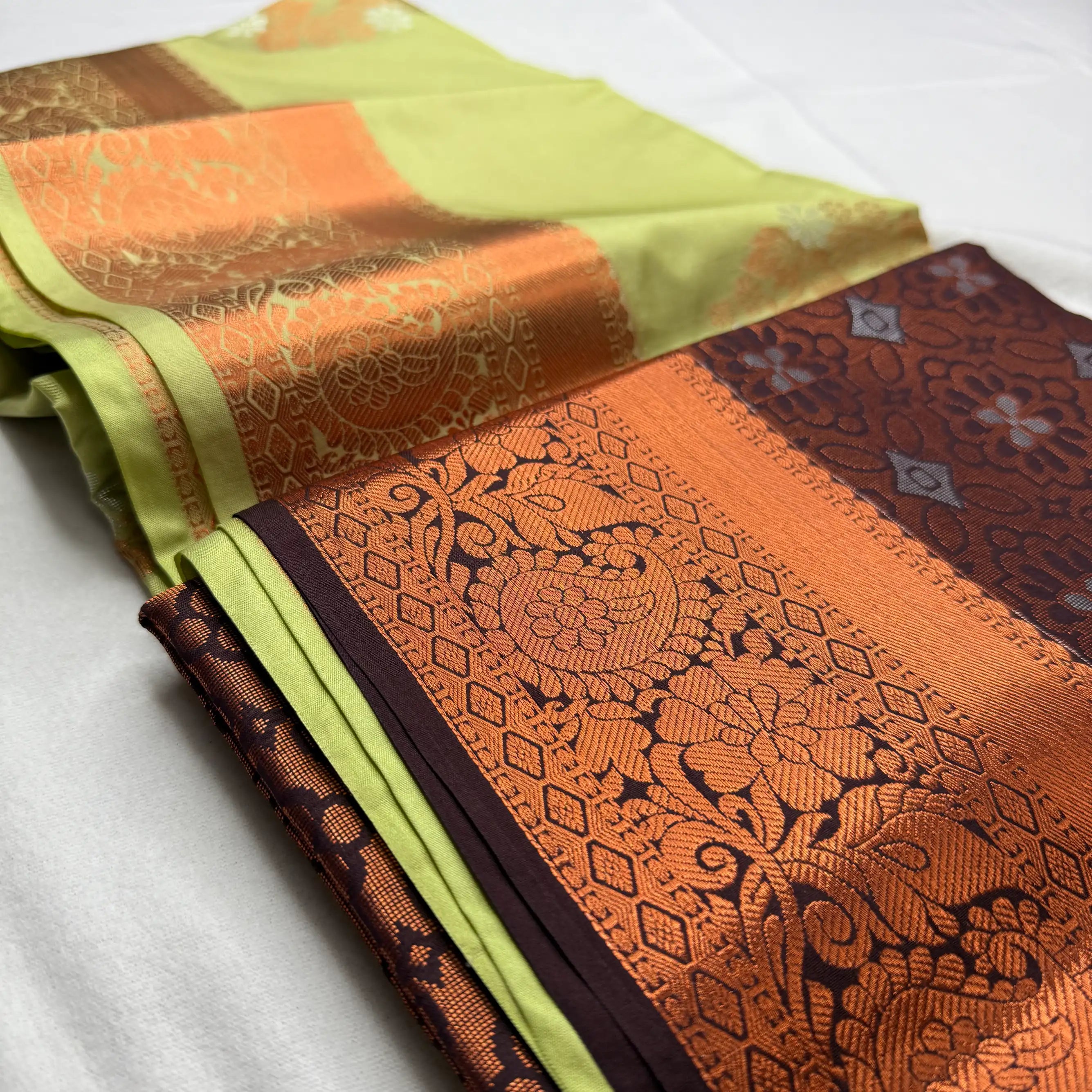Serene Green & Maroon – Soft Silk Saree with Floral Pallu -SKU: H3-002