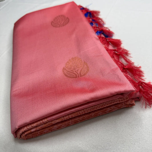 Peach & Lilac – Soft Silk Saree with Woven Pallu -SKU: I3-002