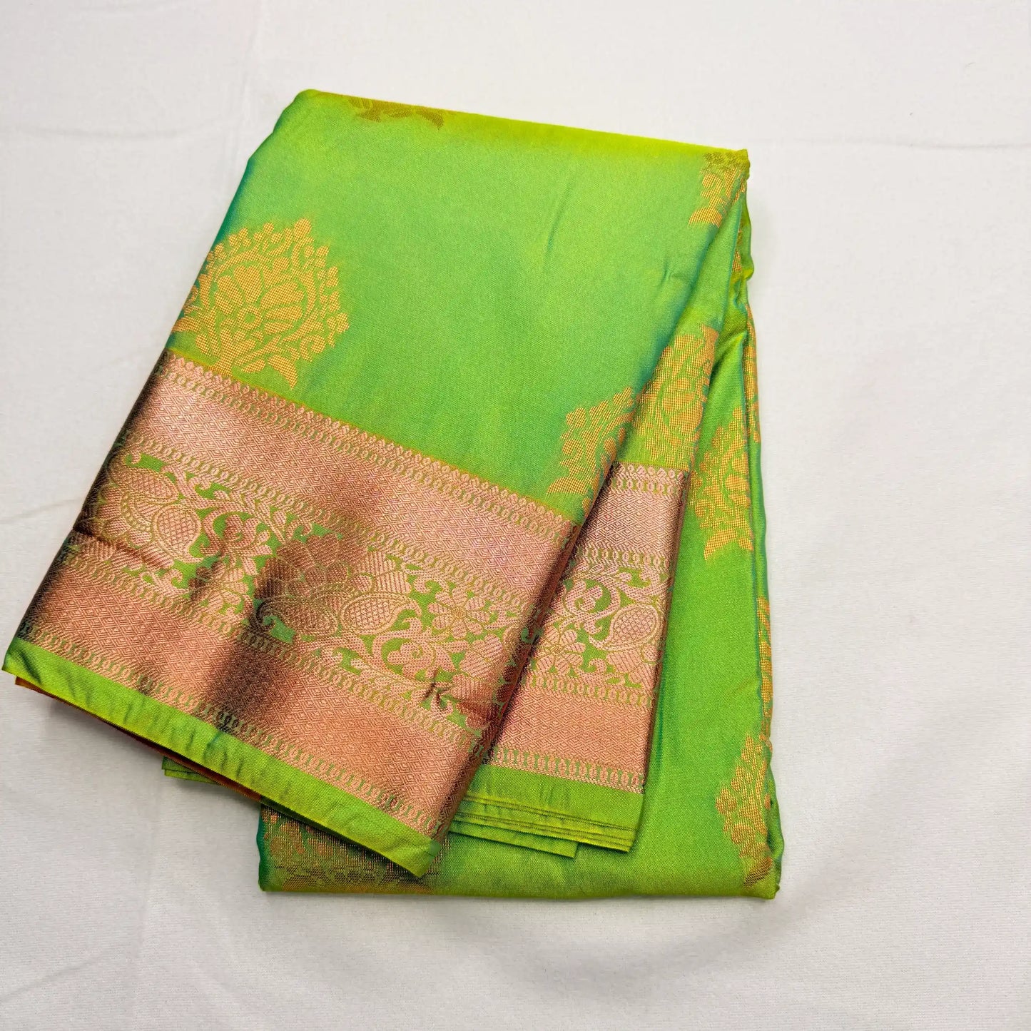 Elegant Ochre Soft Silk Saree with Intricate Brocade | J3-001