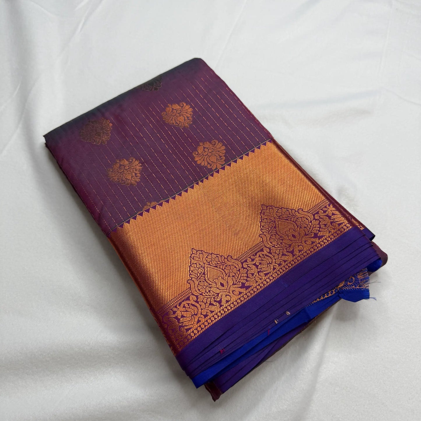 Wine Red & Gold – Soft Silk Saree with Woven Leaf Pallu -SKU: I1-002