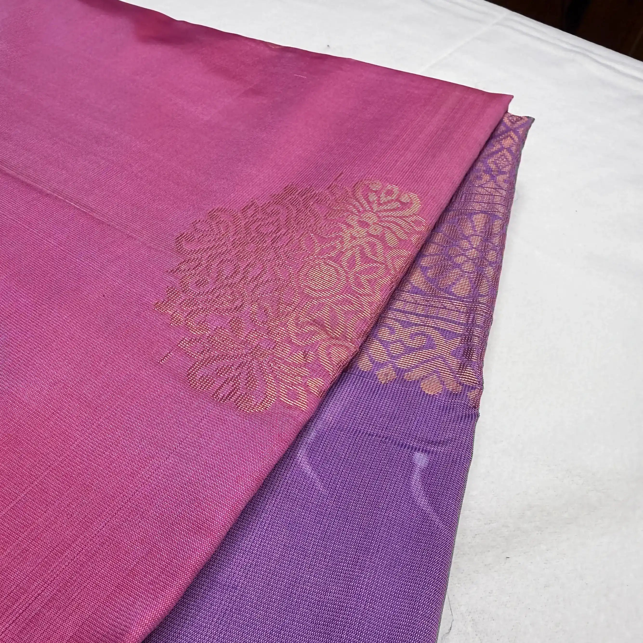 Royal Purple & Vibrant Pink – Soft Silk Saree with Floral Pallu -SKU: J1-002